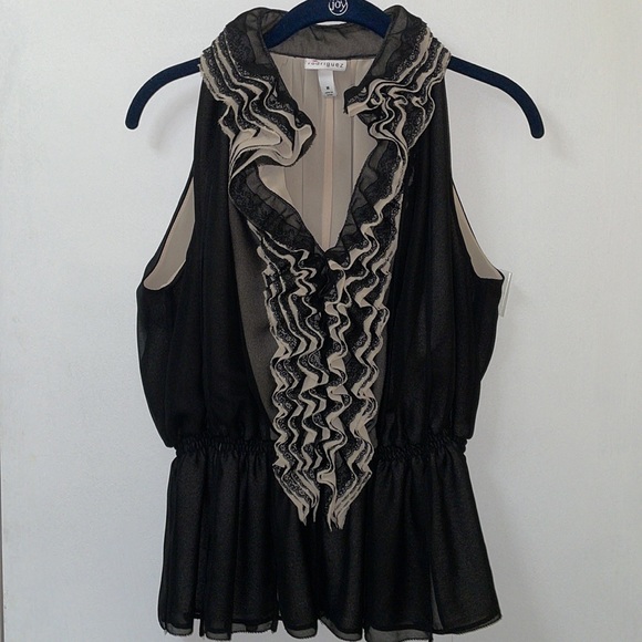 Robert Rodriguez Ruffled Top Blouse Medium EUC - Picture 8 of 14